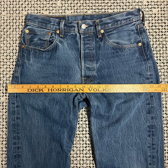 Levi's 501 Straight Leg Dark Was Blue Jeans - Picture 7 of 8